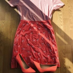 Talbots Flamingo Skirt